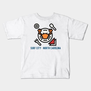 Surf City North Carolina Crab Boil Kids T-Shirt